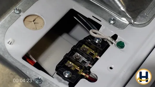 terminal block cover removed